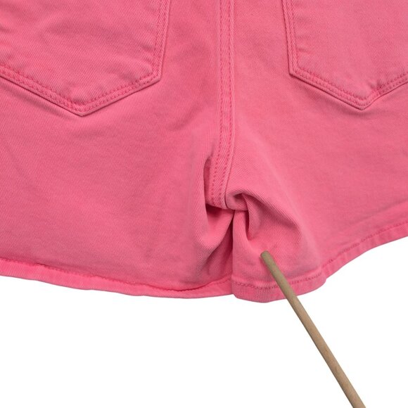 Risen Jeans Denim Shorts Womens Hot Pink High Rise Cotton Stretch 4" Size S - Picture 10 of 10
